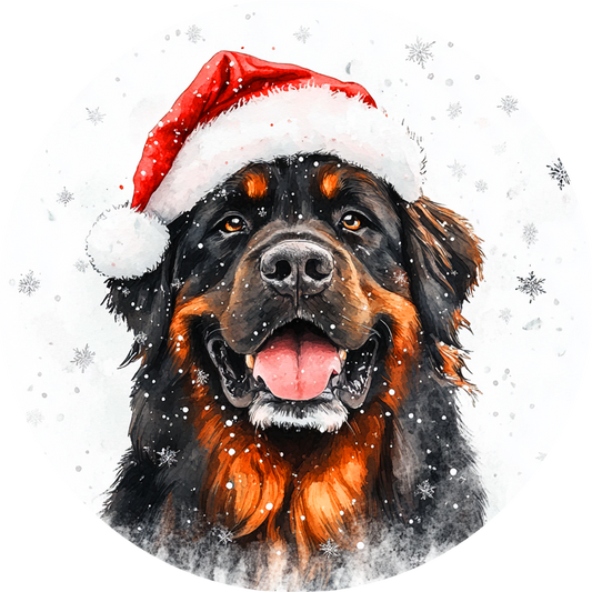 Dog (1) Round Christmas MDF Ornament