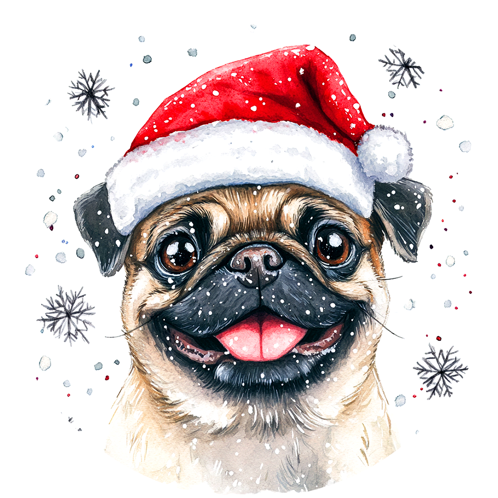 Dog (14) Round Christmas MDF Ornament