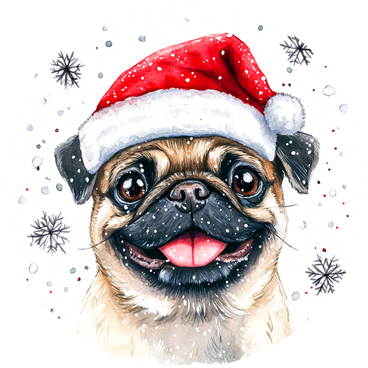 Dog (14) Round Christmas MDF Ornament