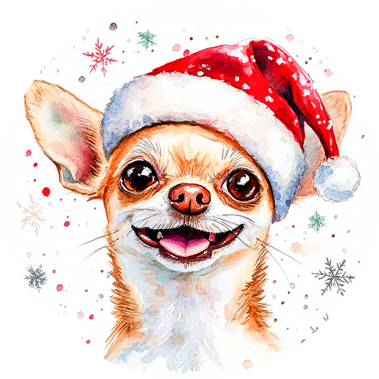 Dog (18) Round Christmas MDF Ornament