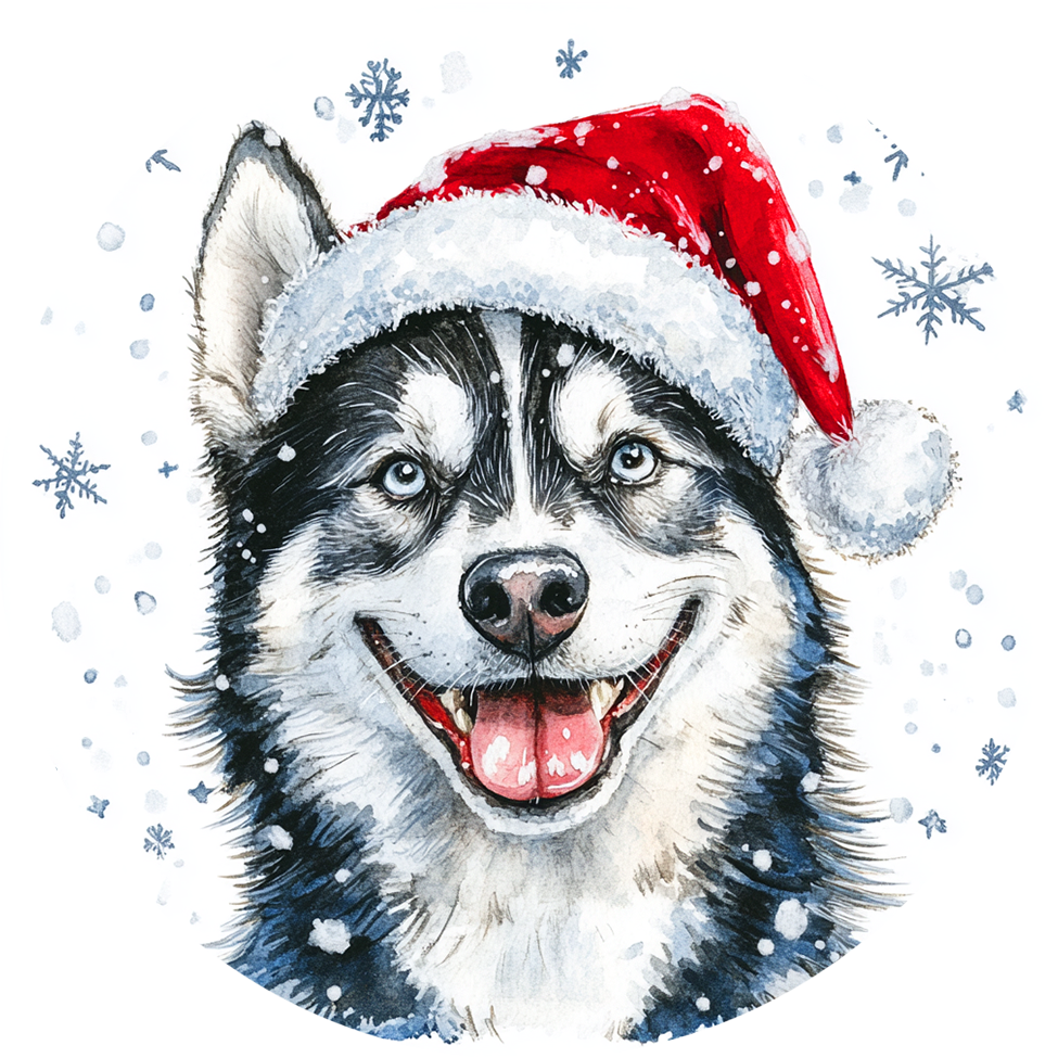 Dog (2) Round Christmas MDF Ornament