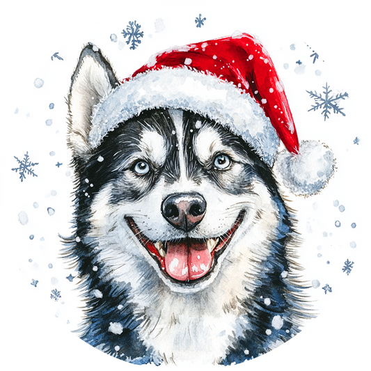 Dog (2) Round Christmas MDF Ornament