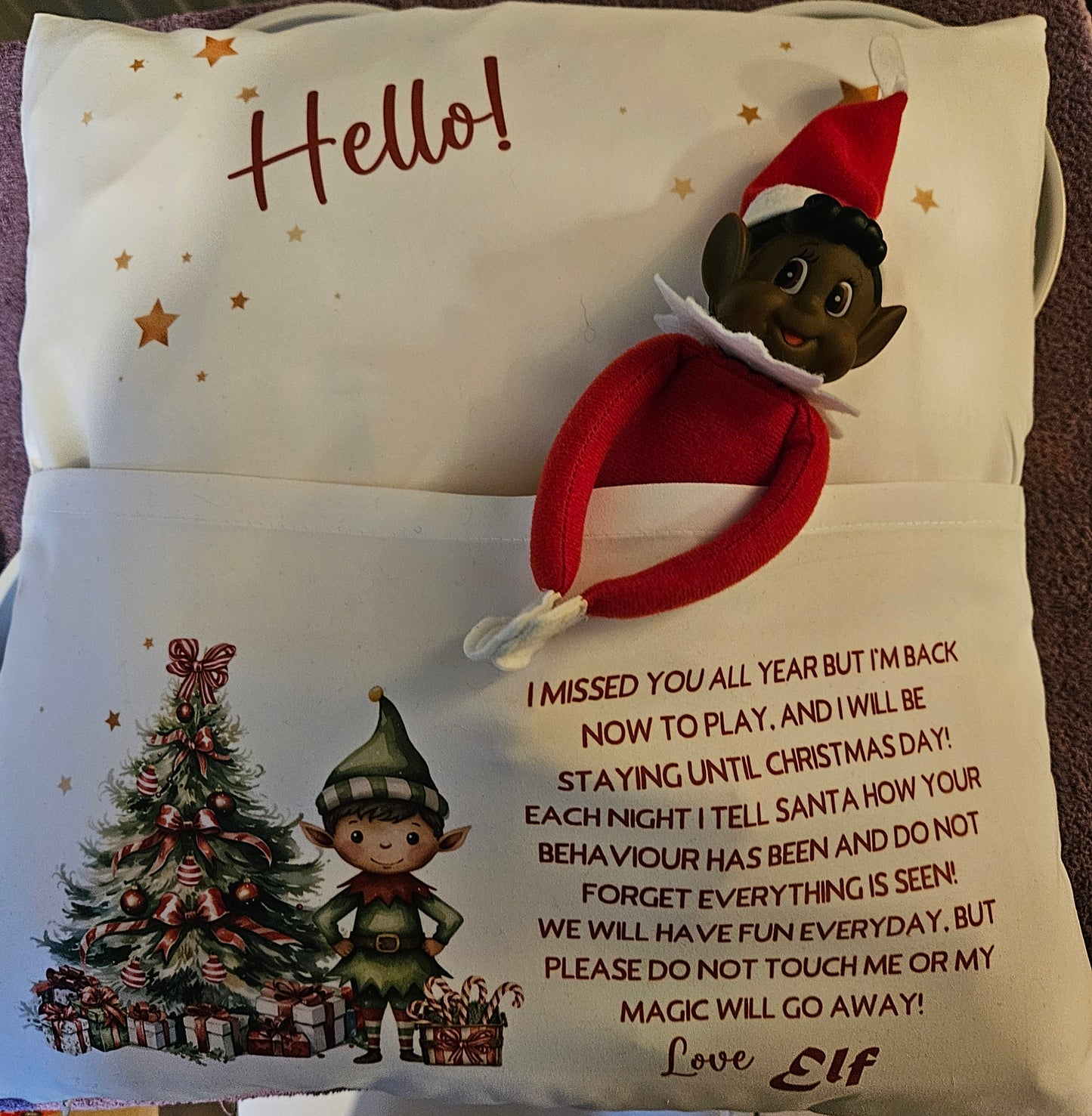 Elf Cushion 'Hello'