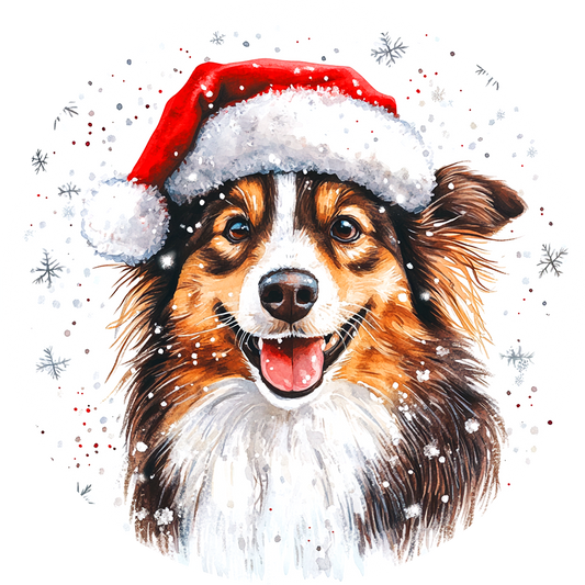 Dog (22) Round Christmas MDF Ornament