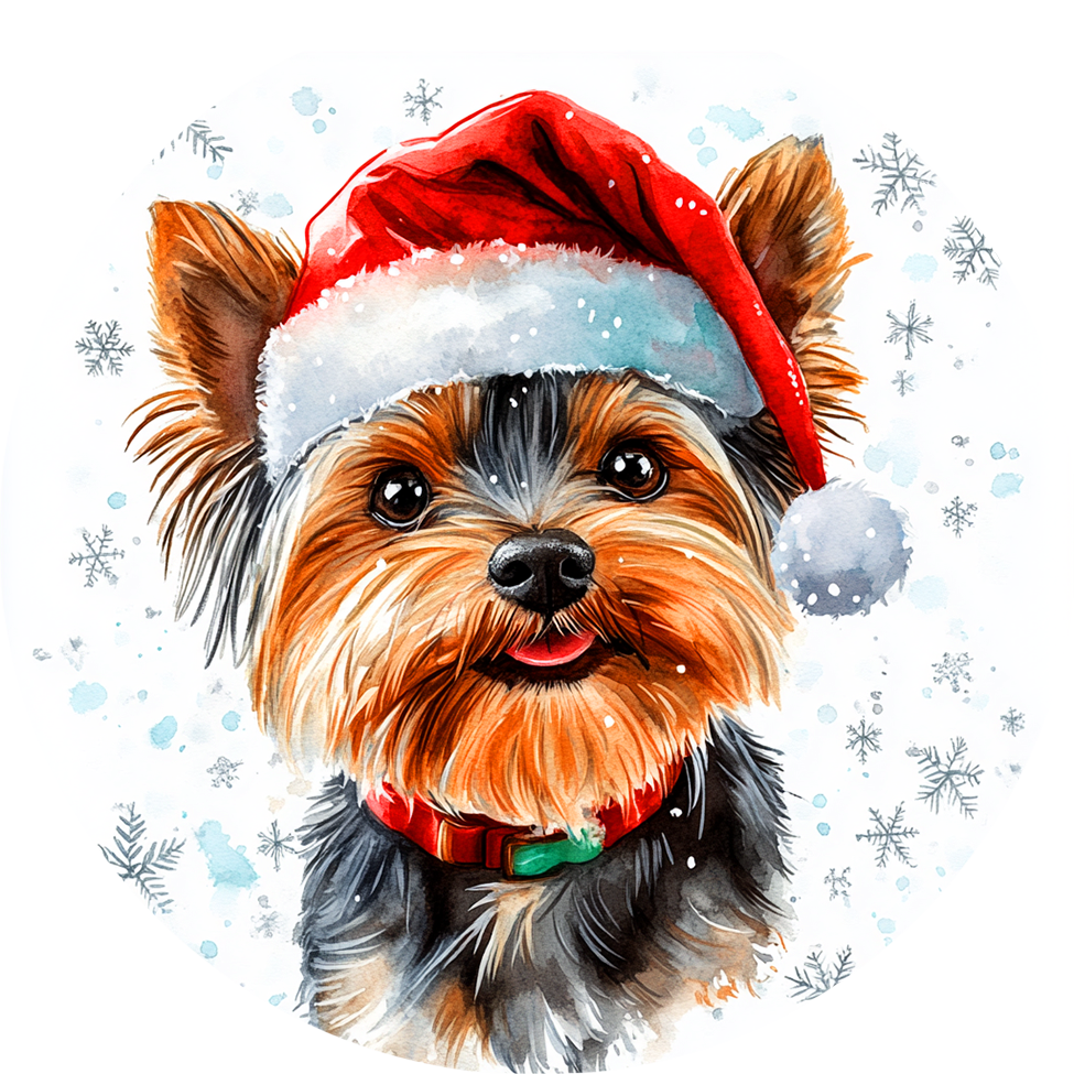 Dog (23) Round Christmas MDF Ornament