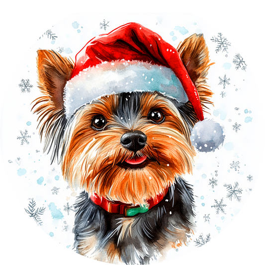 Dog (23) Round Christmas MDF Ornament
