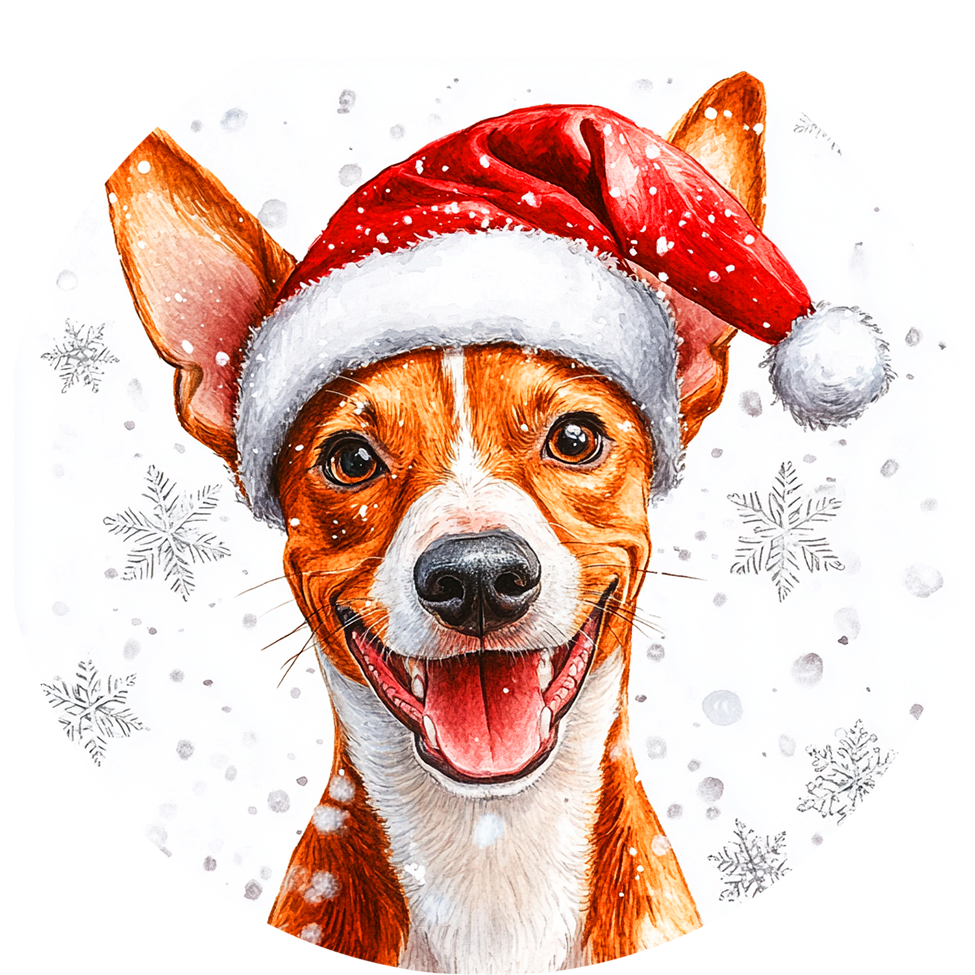 Dog (27) Round Christmas MDF Ornament