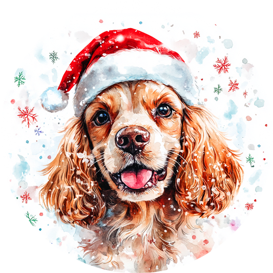 Dog (29) Round Christmas MDF Ornament