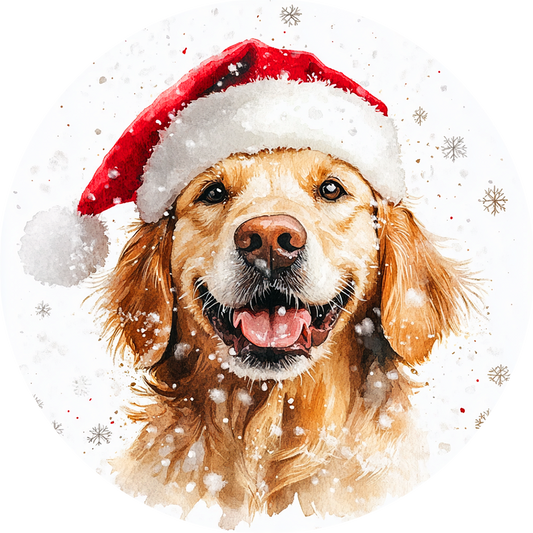 Dog (3) Round Christmas MDF Ornament