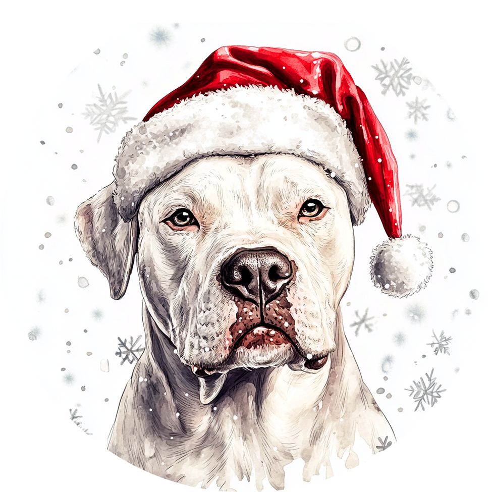 Dog (40) Round Christmas MDF Ornament