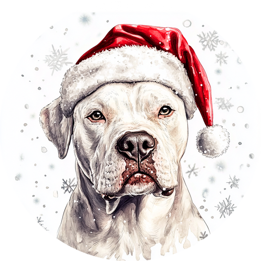 Dog (40) Round Christmas MDF Ornament