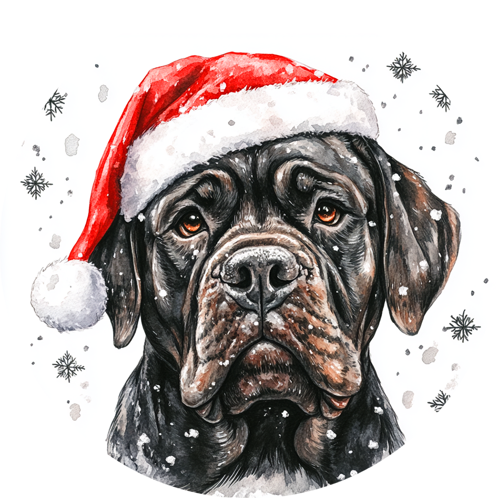 Dog (42) Round Christmas MDF Ornament
