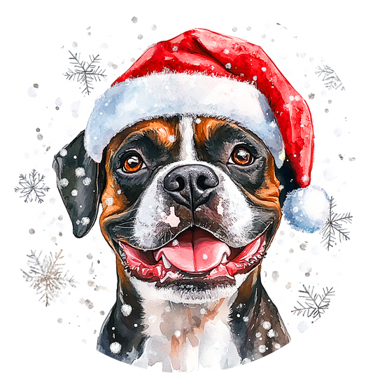 Dog (43) Round Christmas MDF Ornament