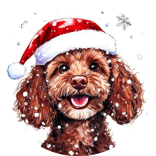 Dog (47) Round Christmas MDF Ornament