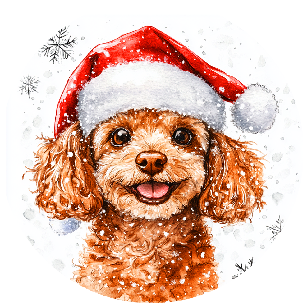 Dog (48) Round Christmas MDF Ornament