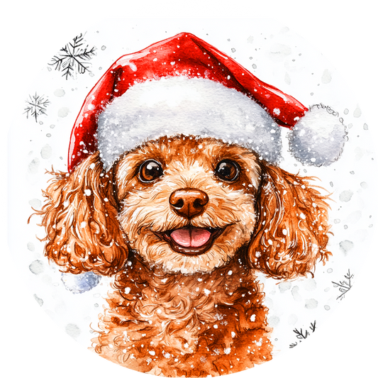 Dog (48) Round Christmas MDF Ornament