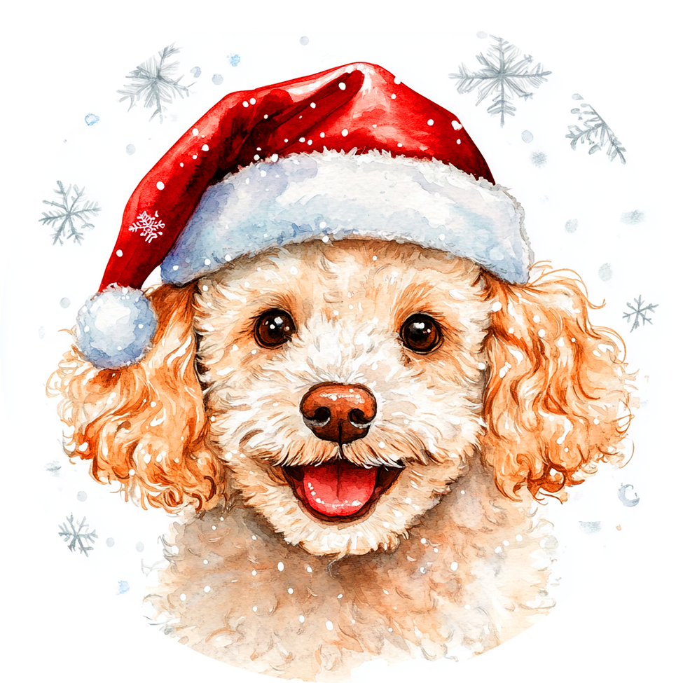 Dog (50) Round Christmas MDF Ornament