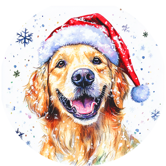 Dog (54) Round Christmas MDF Ornament