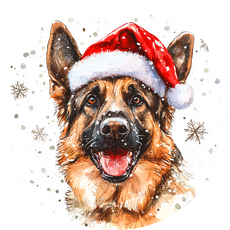 Dog (55) Round Christmas MDF Ornament