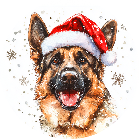 Dog (55) Round Christmas MDF Ornament