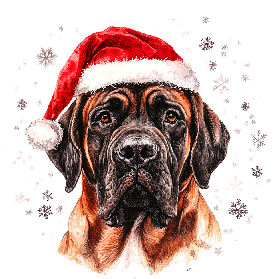 Dog (58) Round Christmas MDF Ornament