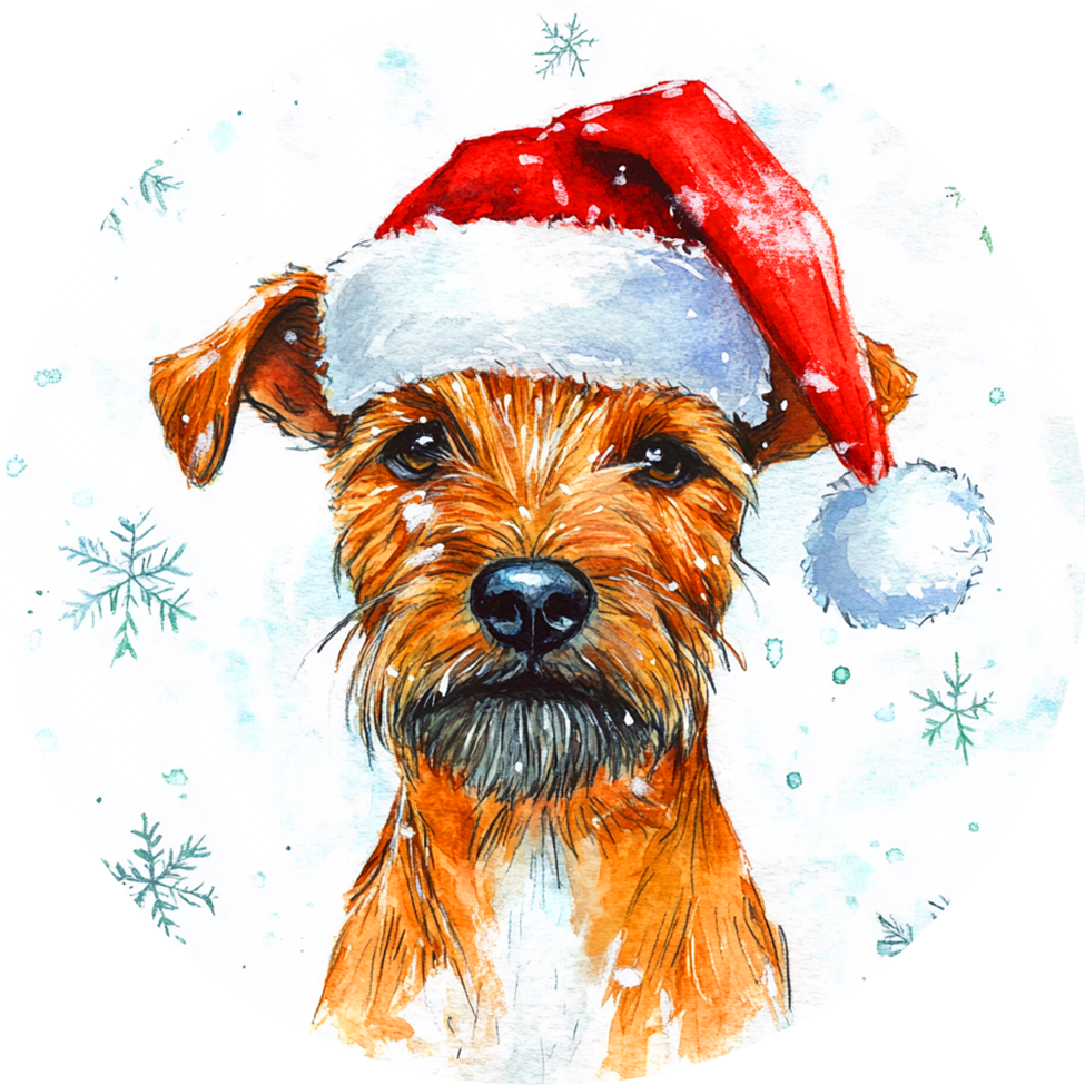 Dog (60) Round Christmas MDF Ornament