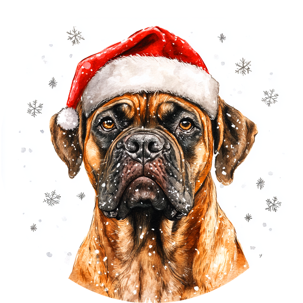 Dog (67) Round Christmas MDF Ornament