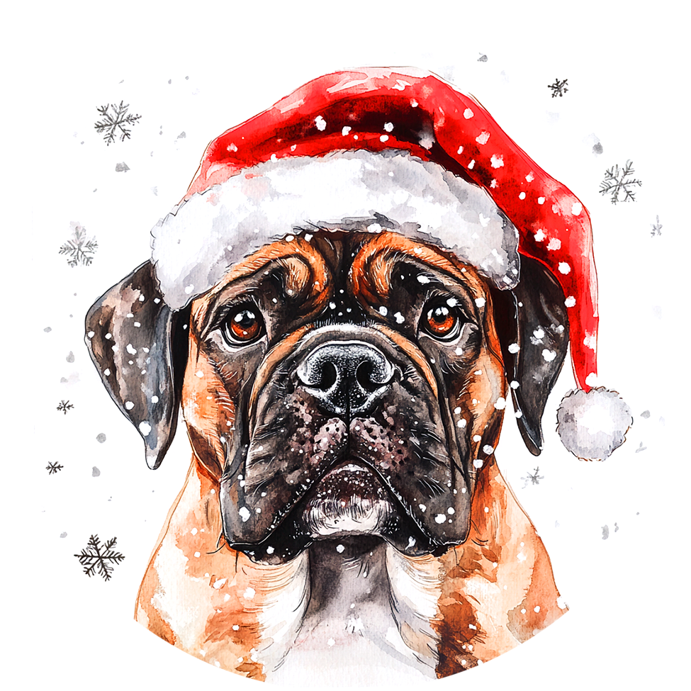 Dog (68) Round Christmas MDF Ornament