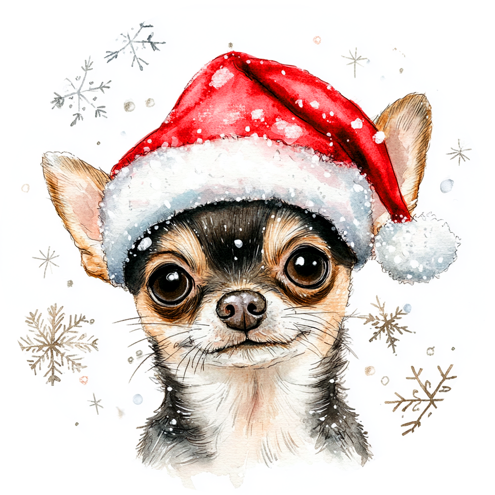 Dog (77) Round Christmas MDF Ornament