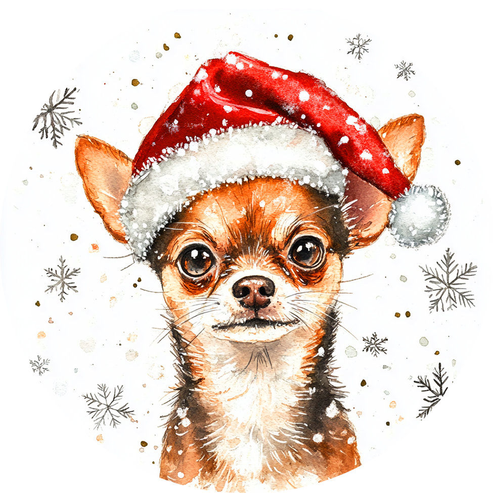 Dog (79) Round Christmas MDF Ornament