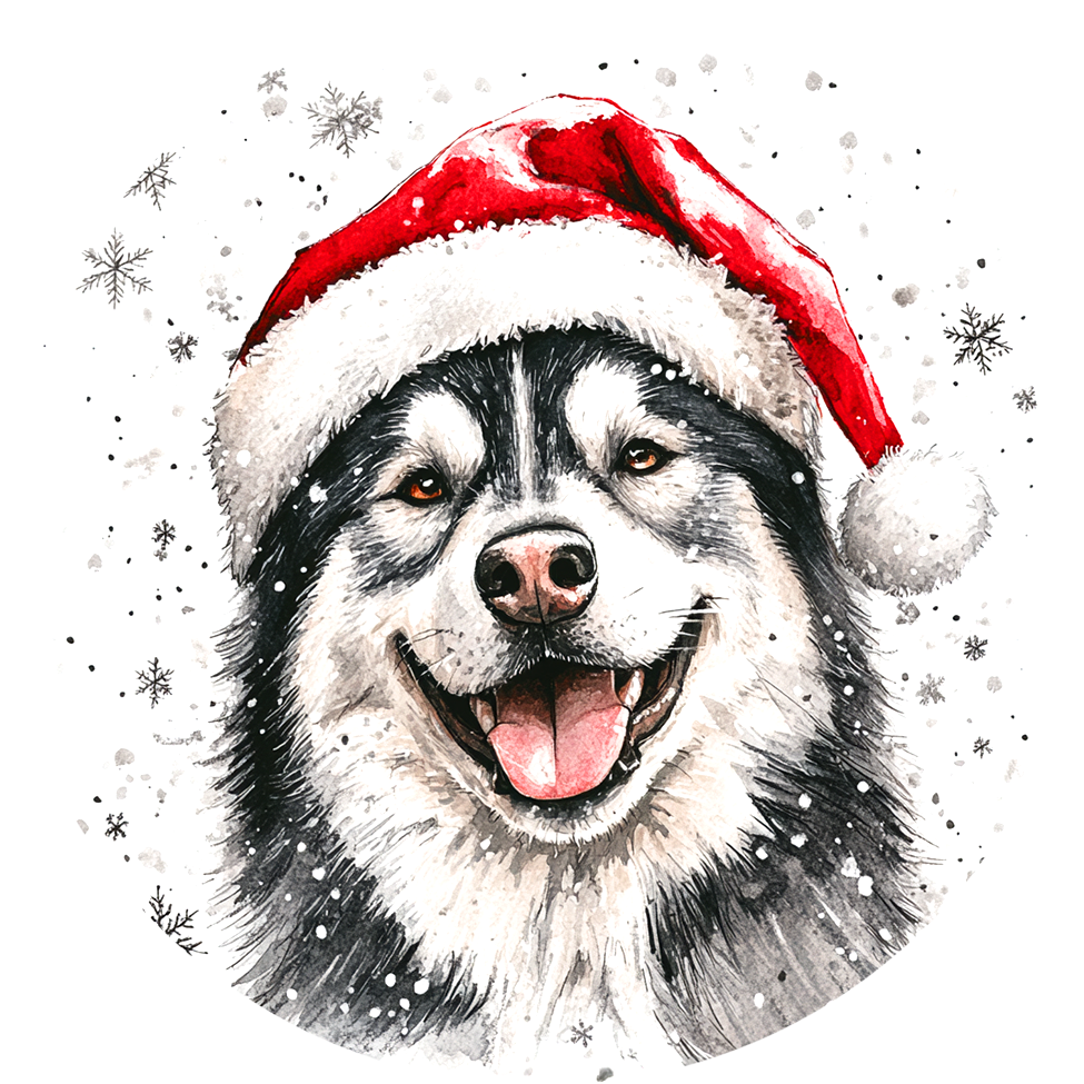 Dog (8) Round Christmas MDF Ornament