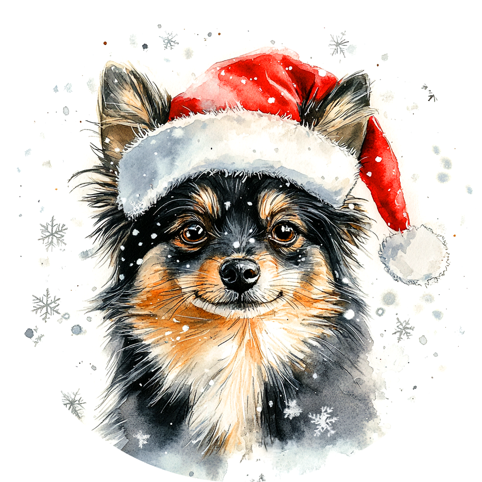 Dog (81) Round Christmas MDF Ornament