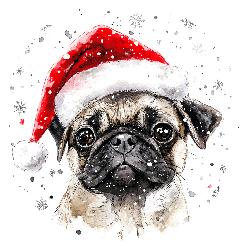 Dog (83) Round Christmas MDF Ornament