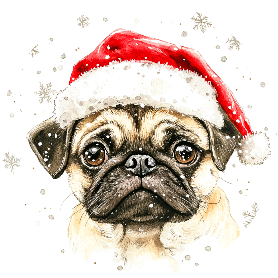 Dog (84) Round Christmas MDF Ornament