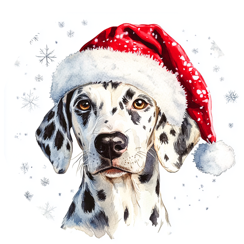Dog (87) Dalmation Round Christmas MDF Ornament