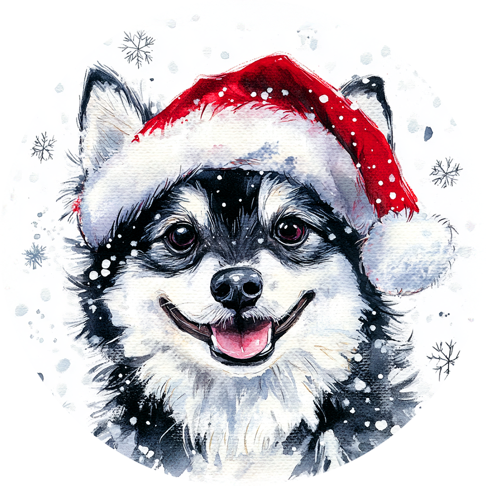 Dog (9) Round Christmas MDF Ornament