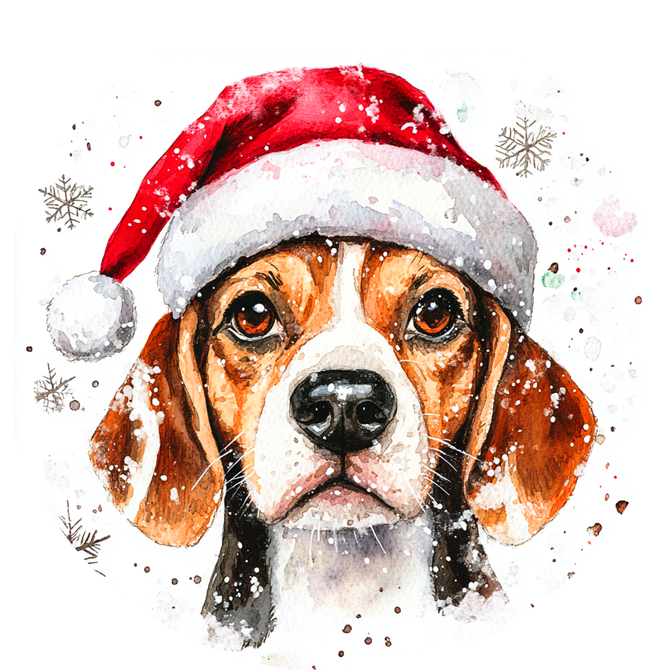 Dog (91) Round Christmas MDF Ornament