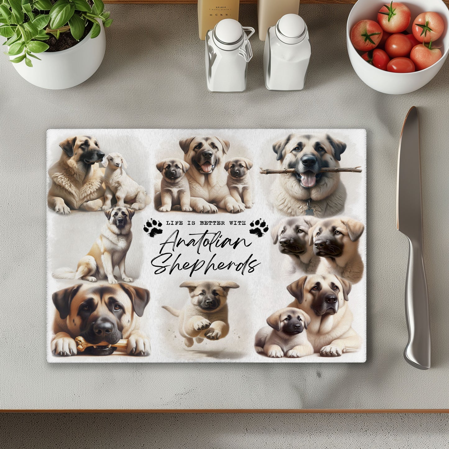 Anatolian Shepherd Dog Life is Better with Chopping Cutting Board or Coaster