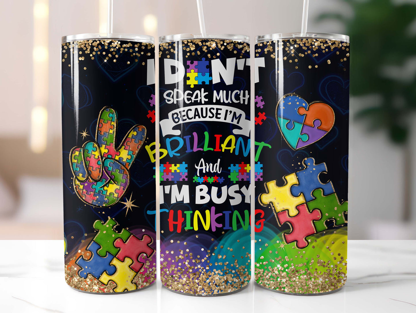 Autism Busy Thinking 20oz Tumbler