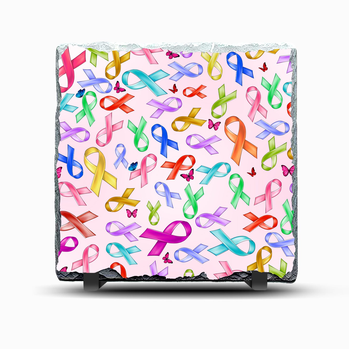Awareness Ribbons Design Printed Rock Slate