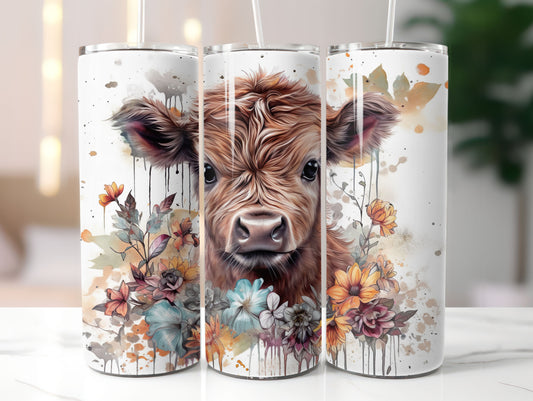 Highland Cow Calf Design 20oz Tumbler