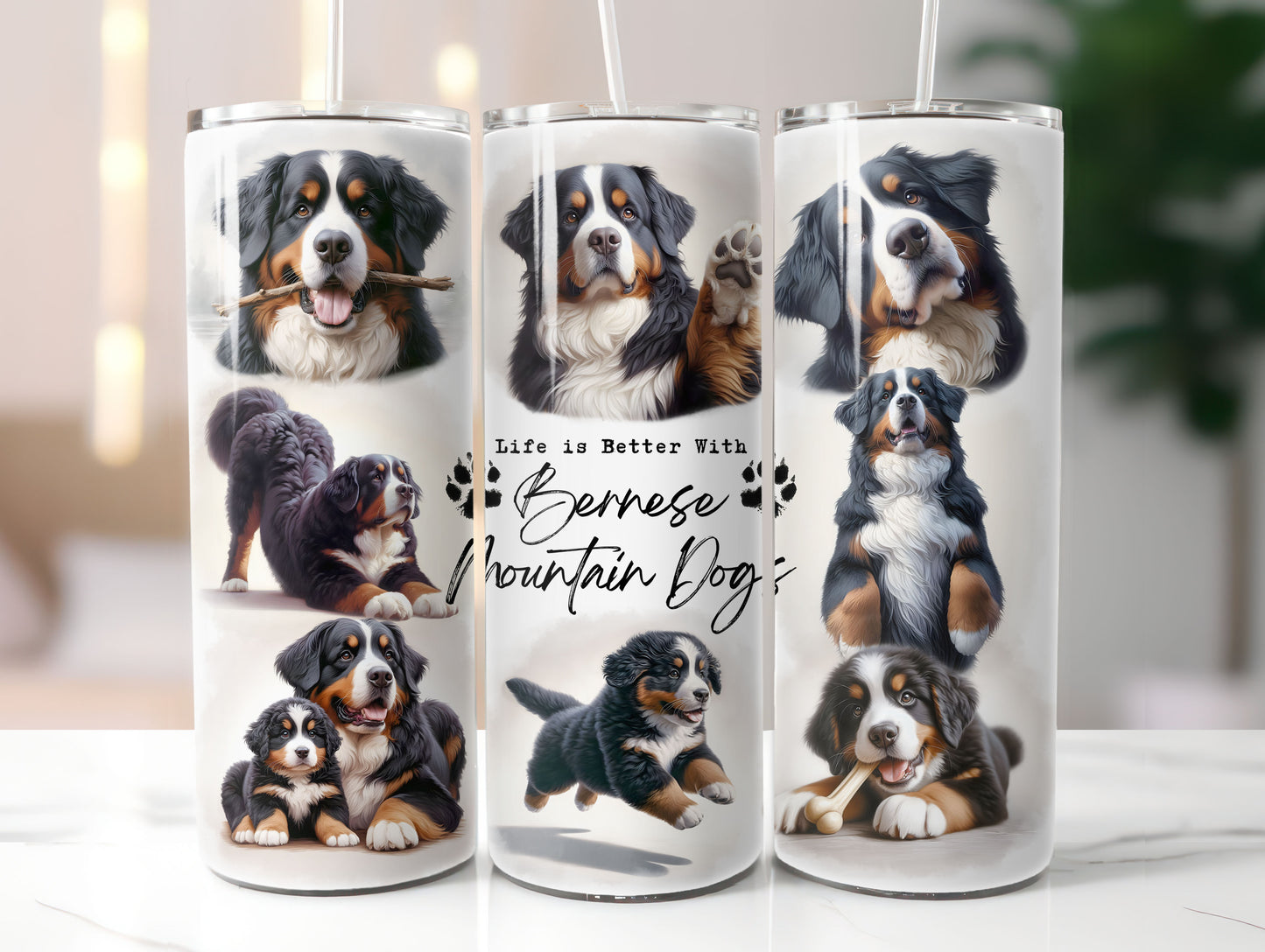 Bernese Mountain Dog Life is Better with 20oz Tumbler