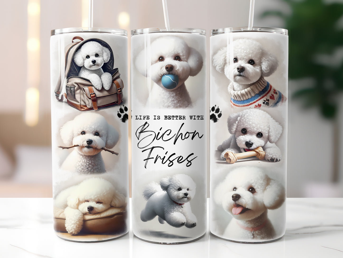Bichon Frise Dog Life is Better with 20oz Tumbler