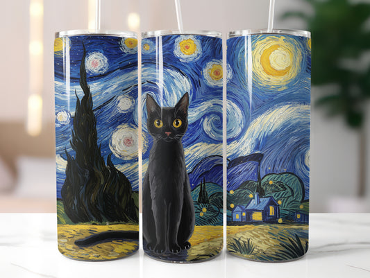 Black Cat Starry Night 20oz Tumbler