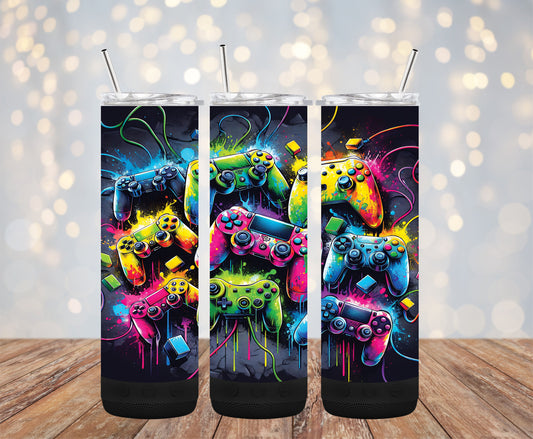 Black Gamer 20oz Bluetooth Speaker Tumbler