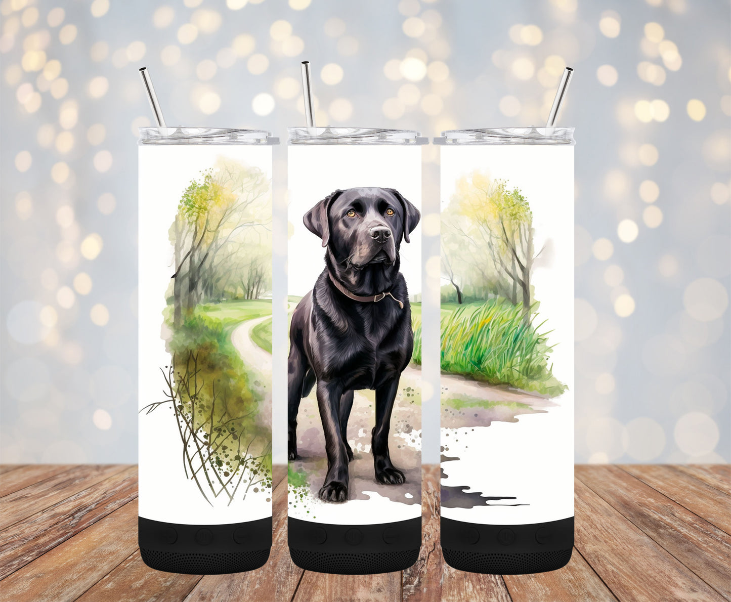 Black Labrador 20oz Bluetooth Speaker Tumbler