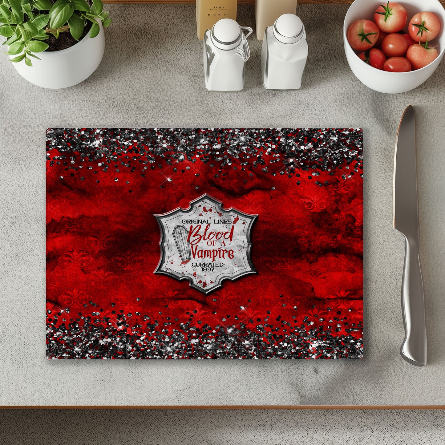 Blood Of A Vampire Chopping Cutting Board or Coaster