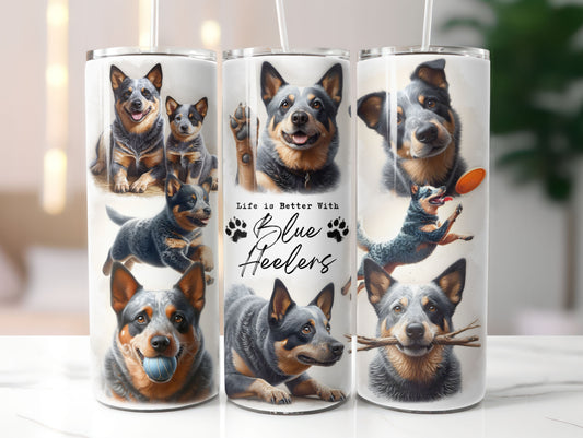 Blue Heeler Dog Life is Better with 20oz Tumbler