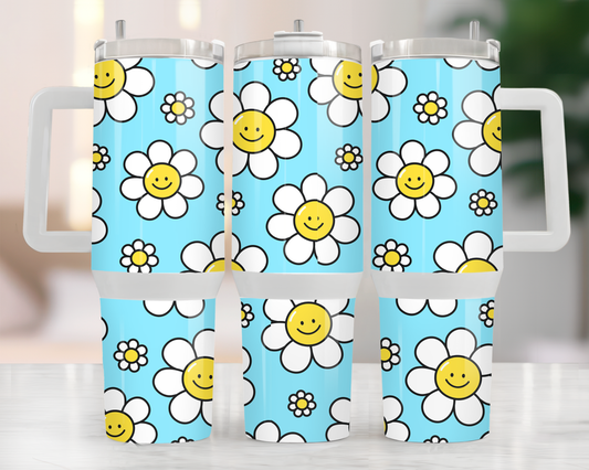 Daisy Blue Background 40oz Tumbler