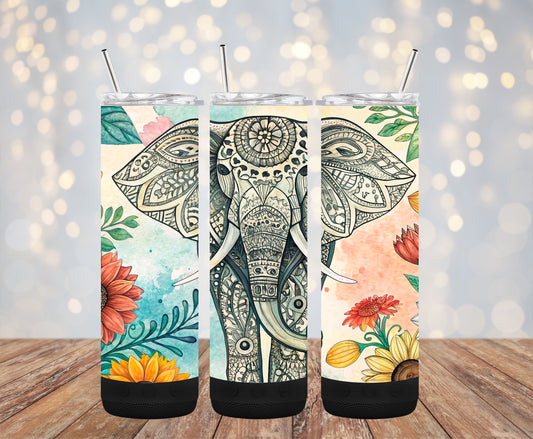 Boho Elephant 20oz Bluetooth Speaker Tumbler